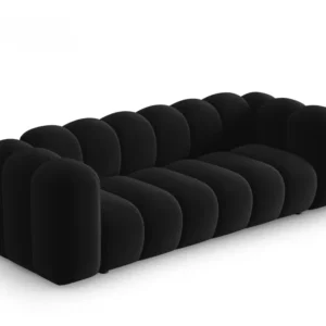 Sofa sametová 3-osobová LUPINE černá