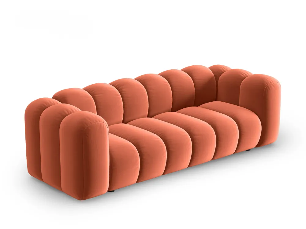 Sofa sametová 3-osobová LUPINE korálová