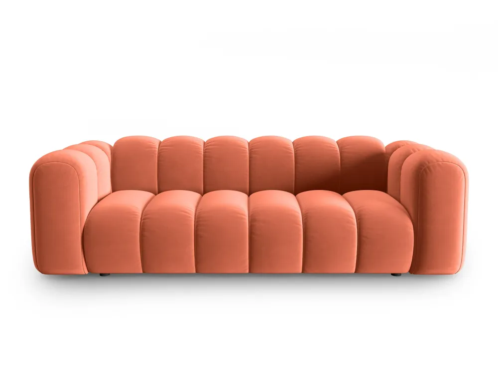 Sofa sametová 3-osobová LUPINE korálová