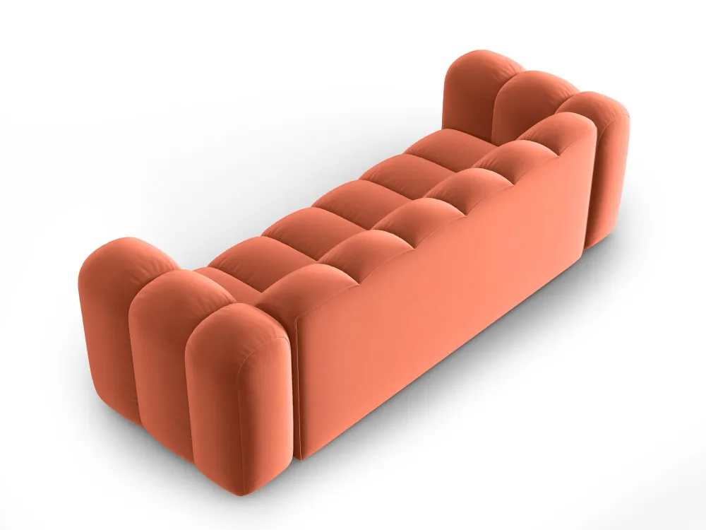 Sofa sametová 3-osobová LUPINE korálová