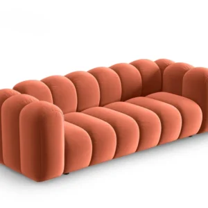 Sofa sametová 3-osobová LUPINE korálová