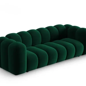 Sofa sametová 3-osobová LUPINE lahvově zelená