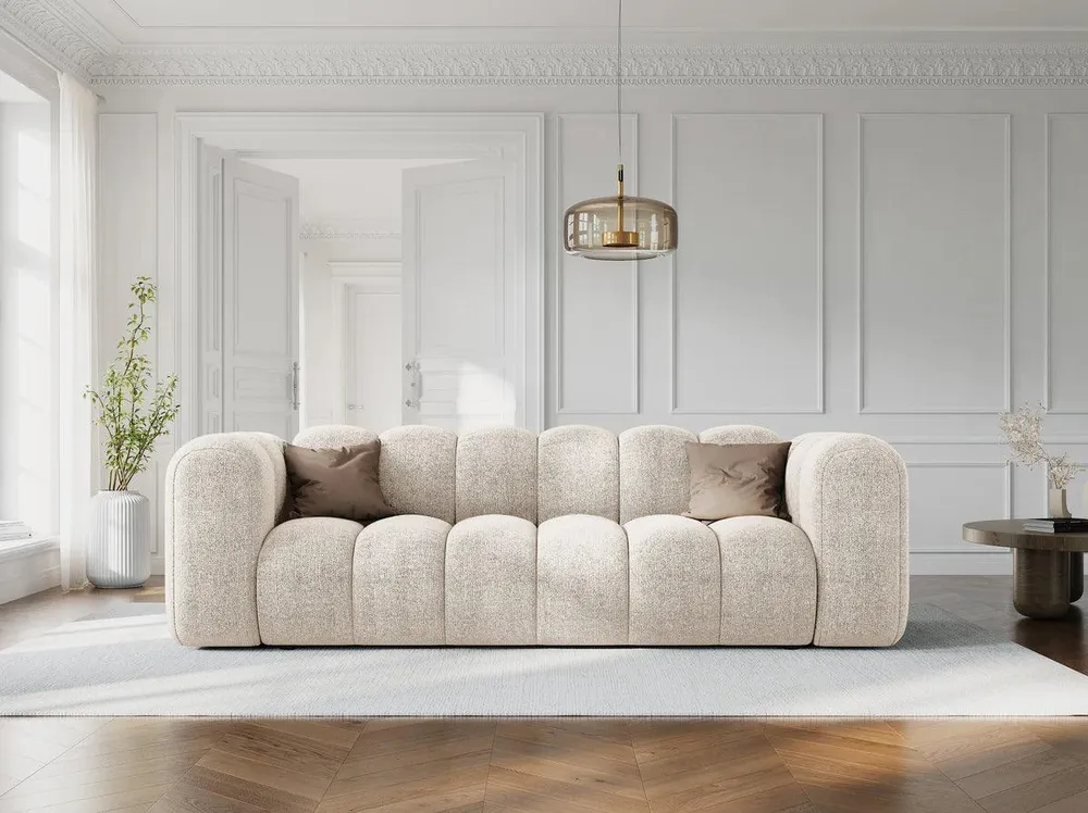 Sofa sametová 3-osobová LUPINE lahvově zelená