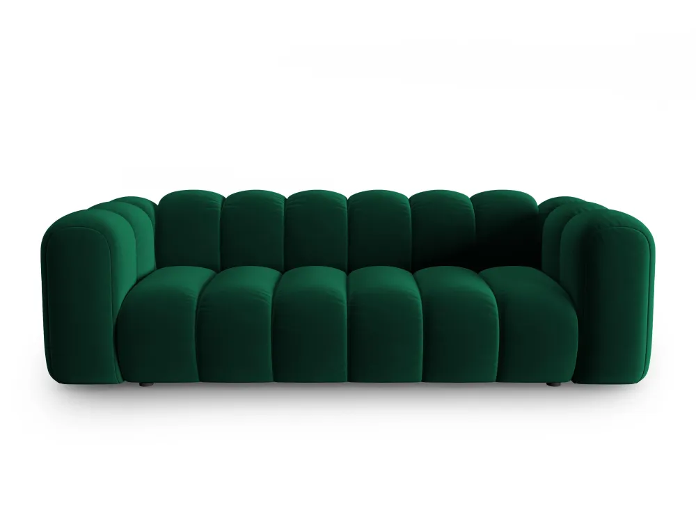 Sofa sametová 3-osobová LUPINE lahvově zelená