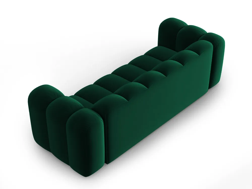 Sofa sametová 3-osobová LUPINE lahvově zelená