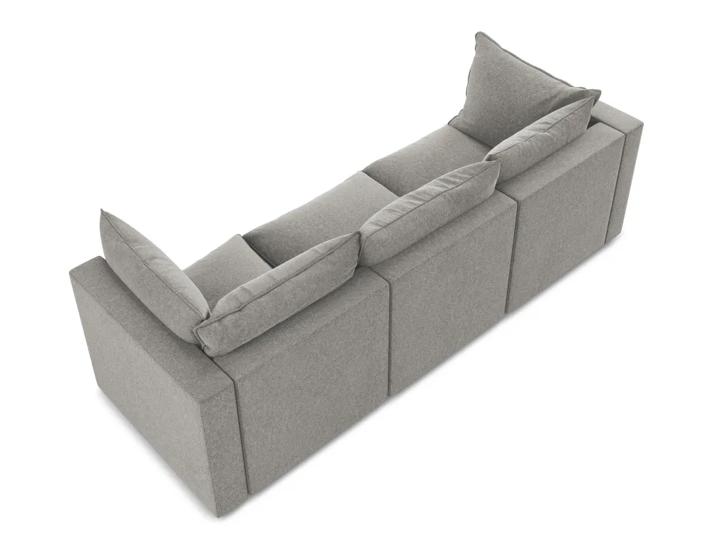Sofa sametová 3-osobová MANAO šedá
