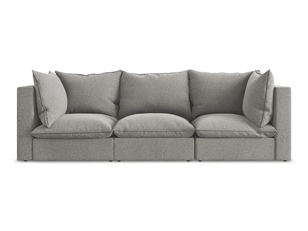 Sofa sametová 3-osobová MANAO šedá