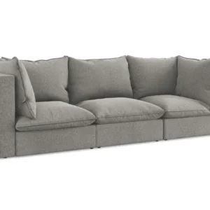 Sofa sametová 3-osobová MANAO šedá