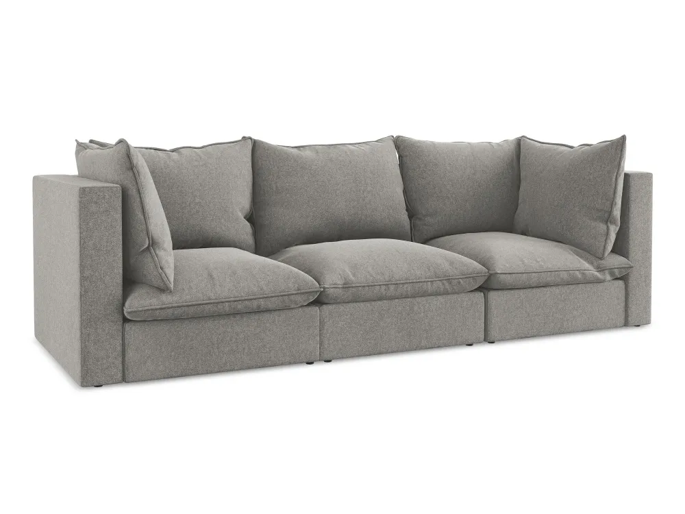 Sofa sametová 3-osobová MANAO šedá