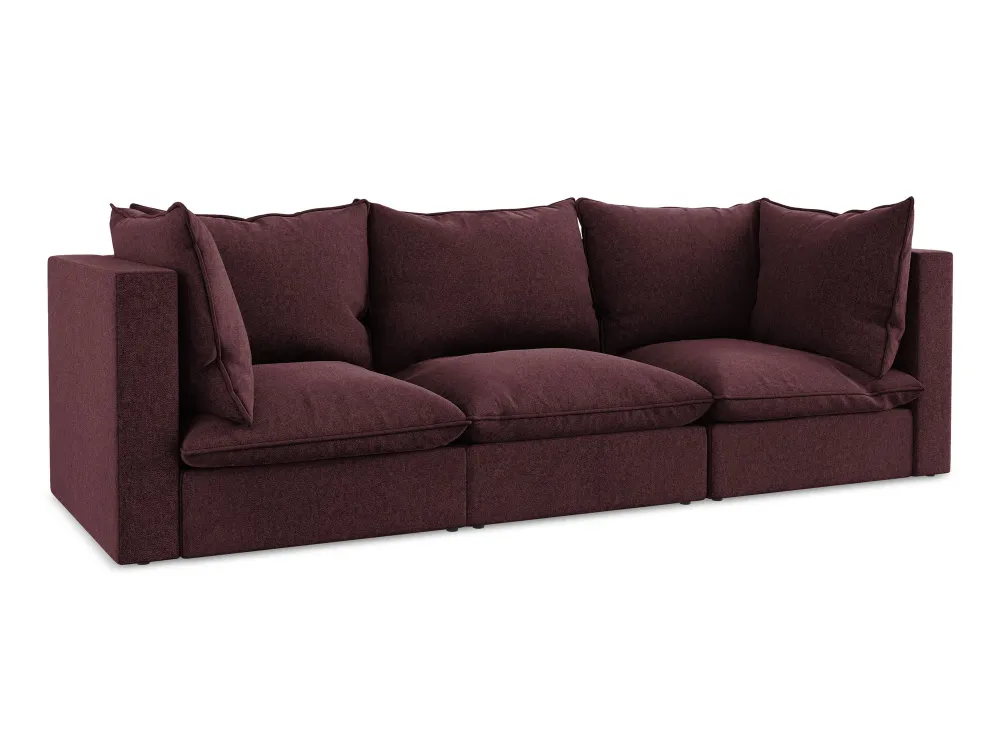 Sofa sametová 3-osobová MANAO bordová