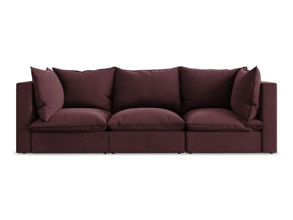 Sofa sametová 3-osobová MANAO bordová
