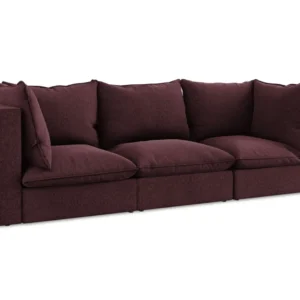 Sofa sametová 3-osobová MANAO bordová