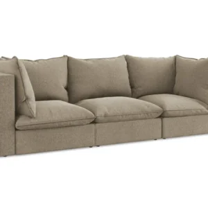 Sofa sametová 3-osobová MANAO béžová
