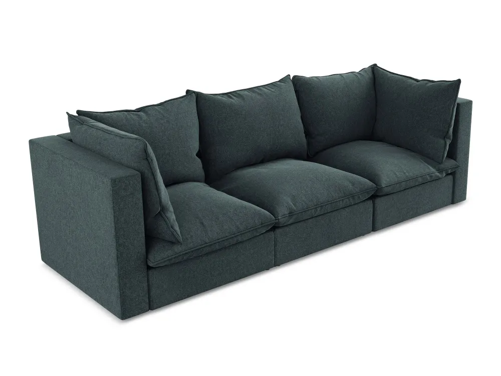 Sofa sametová 3-osobová MANAO mořská