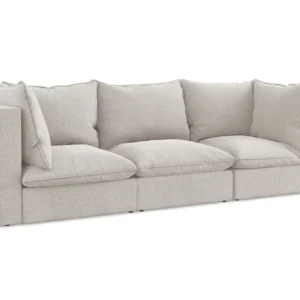 Sofa sametová 3-osobová MANAO světle béžová