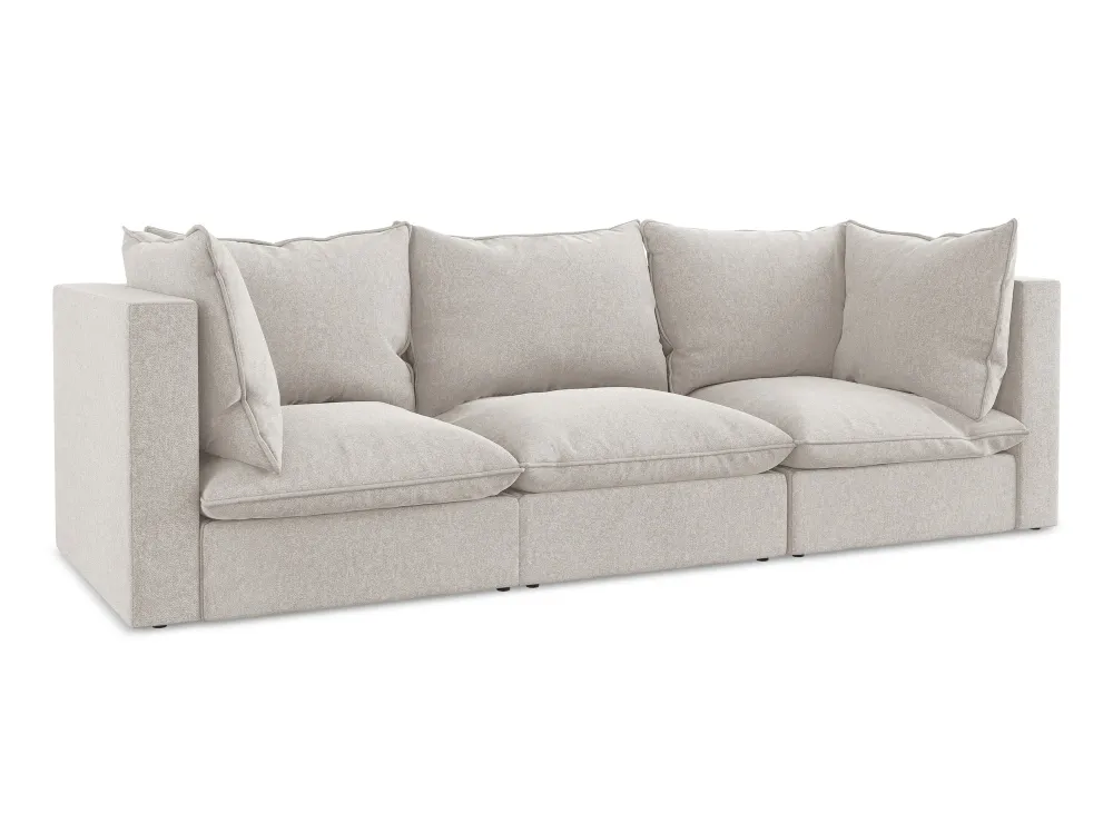 Sofa sametová 3-osobová MANAO světle béžová
