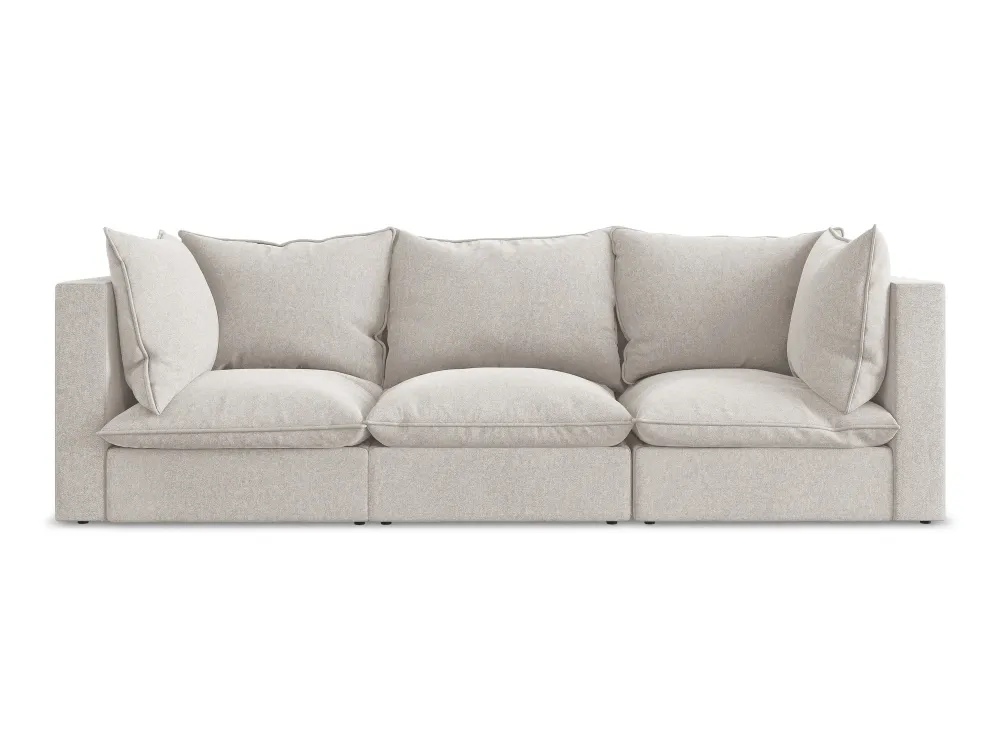 Sofa sametová 3-osobová MANAO světle béžová