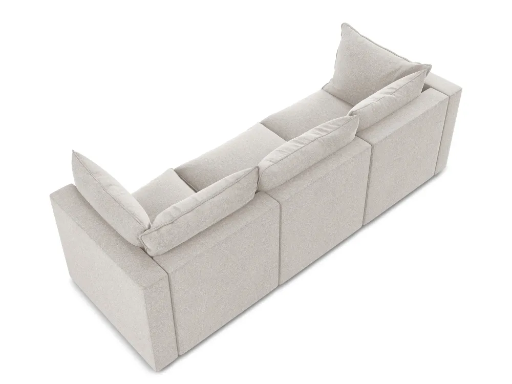 Sofa sametová 3-osobová MANAO světle béžová