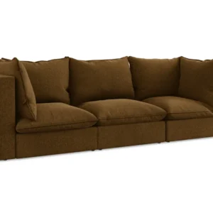 Sofa sametová 3-osobová MANAO tmavě hořčicová