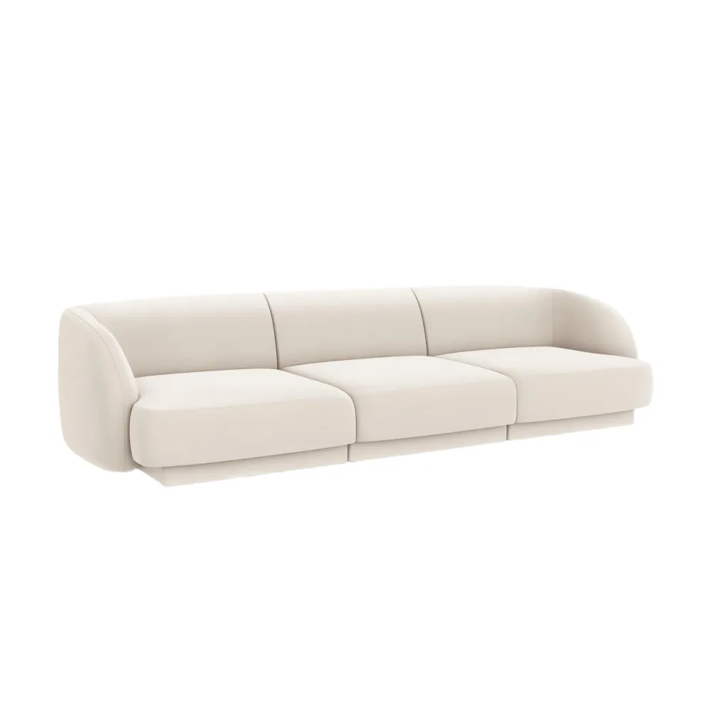 Sofa sametová 3-osobová MILEY béžová