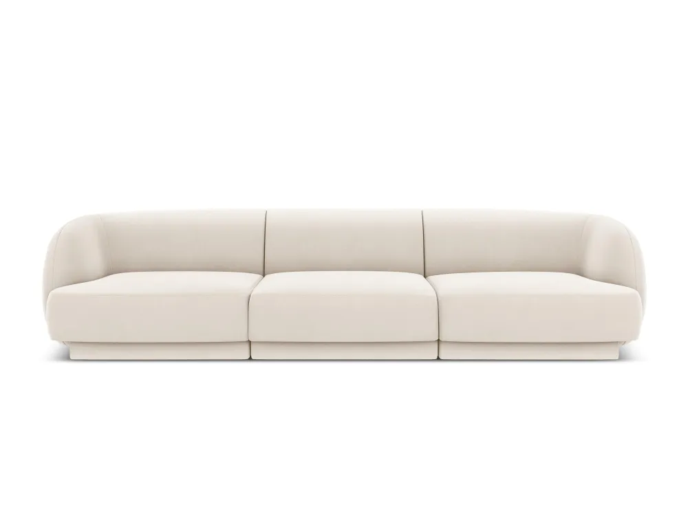 Sofa sametová 3-osobová MILEY béžová