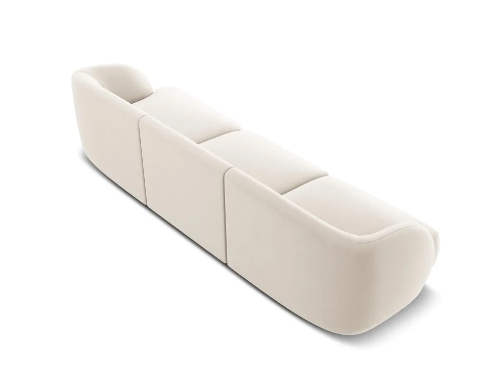 Sofa sametová 3-osobová MILEY béžová