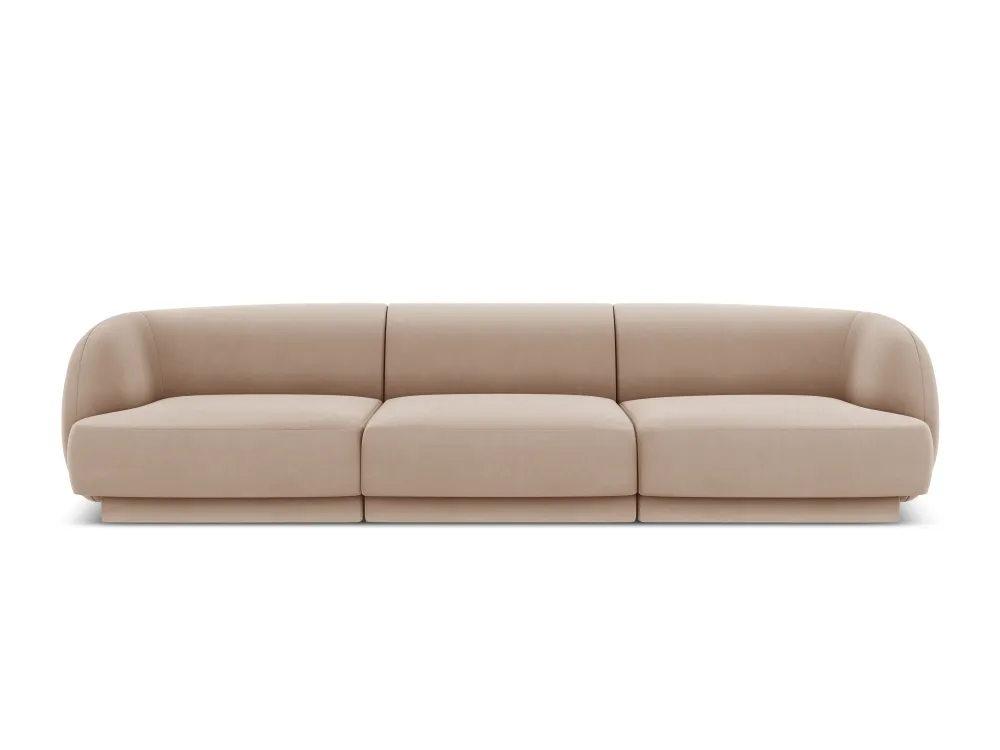 Sofa sametová 3-osobová MILEY cappuccino