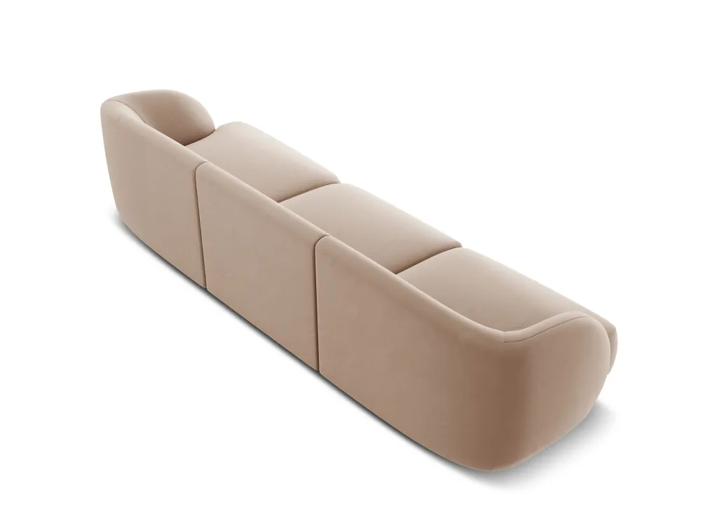 Sofa sametová 3-osobová MILEY cappuccino