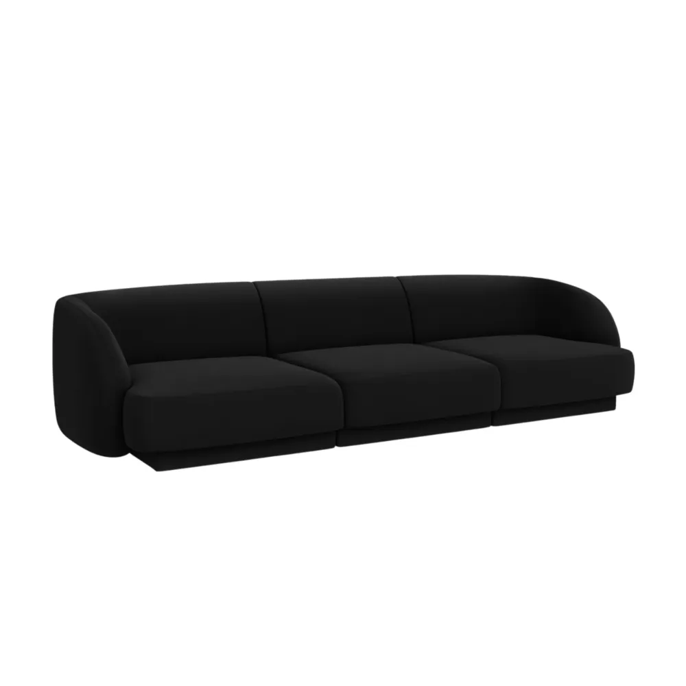 Sofa sametová 3-osobová MILEY černá