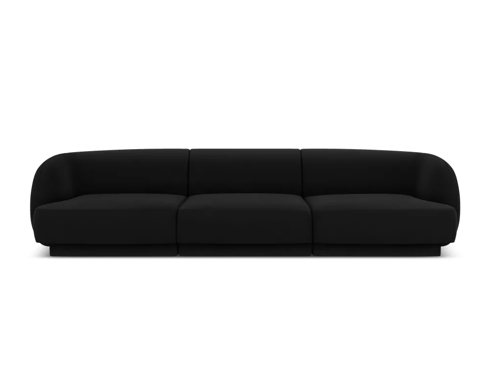 Sofa sametová 3-osobová MILEY černá