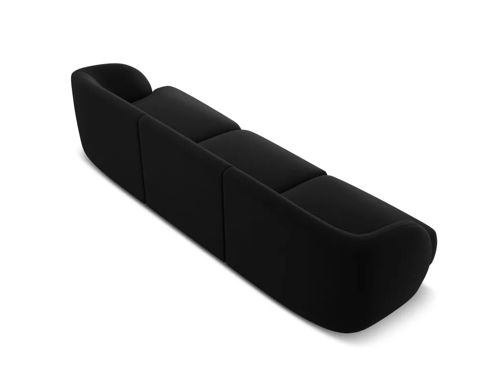 Sofa sametová 3-osobová MILEY černá