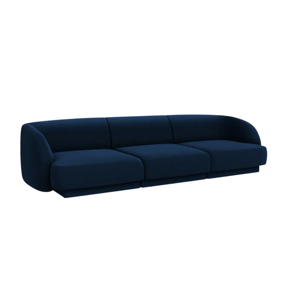 Sofa sametová 3-osobová MILEY královská modrá