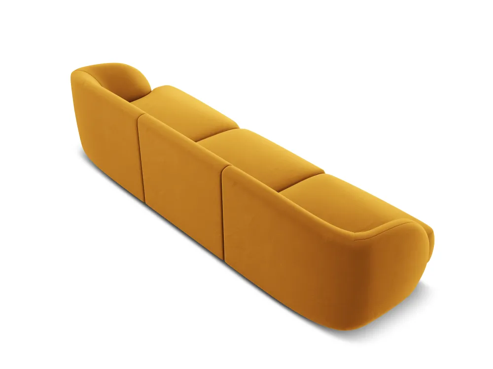 Sofa sametová 3-osobová MILEY žlutá