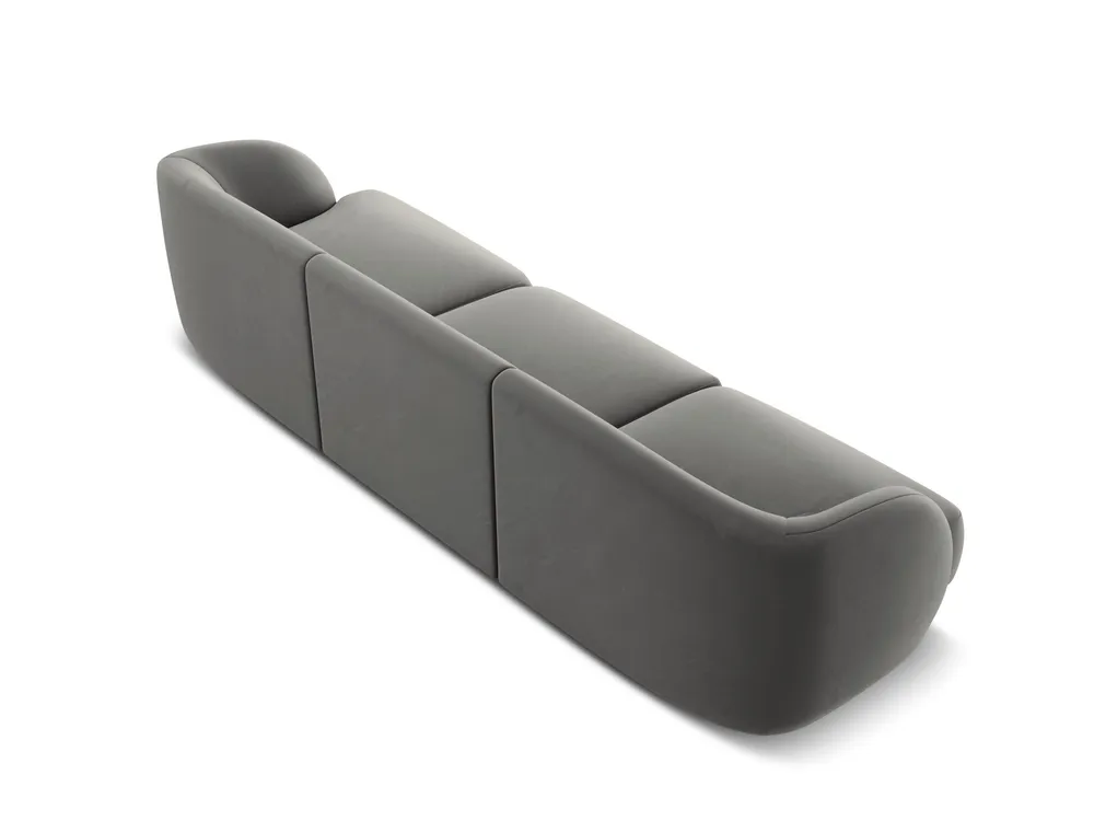 Sofa sametová 3-osobová MILEY světle šedá