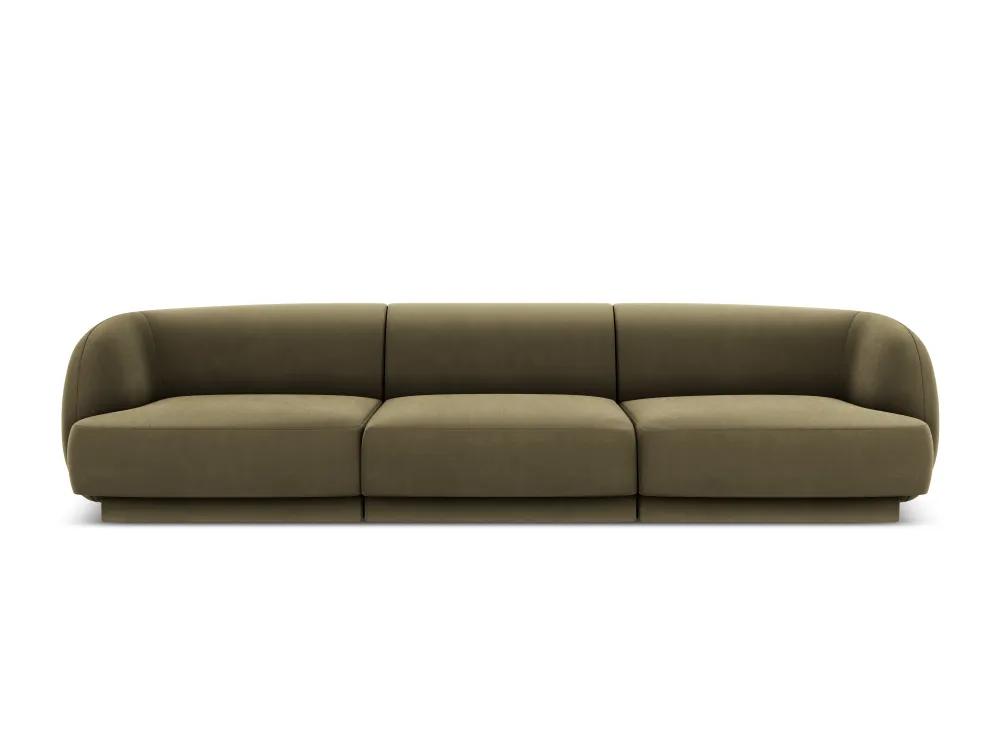Sofa sametová 3-osobová MILEY zelená