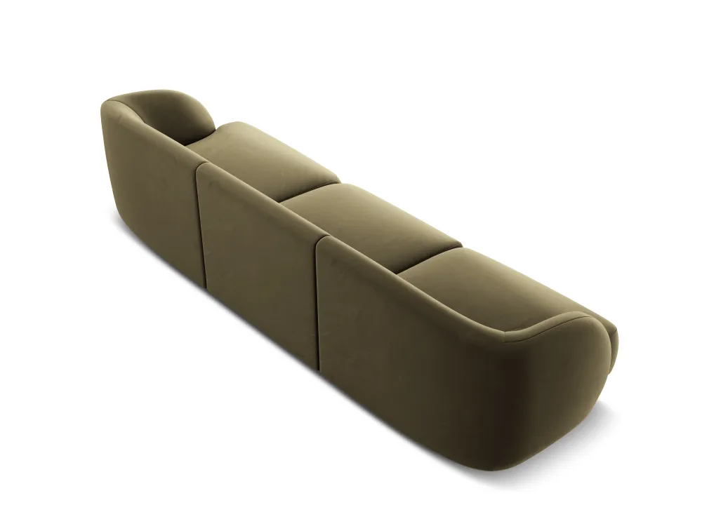 Sofa sametová 3-osobová MILEY zelená