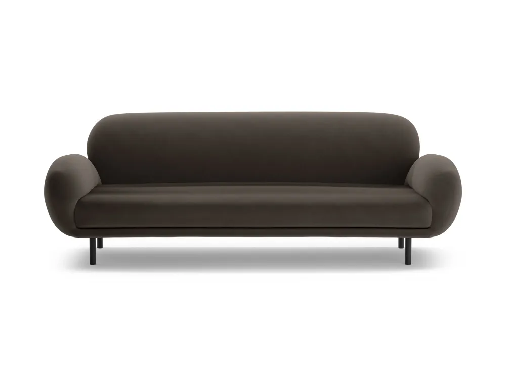 Sofa sametová 3-osobová POPPY ebenová