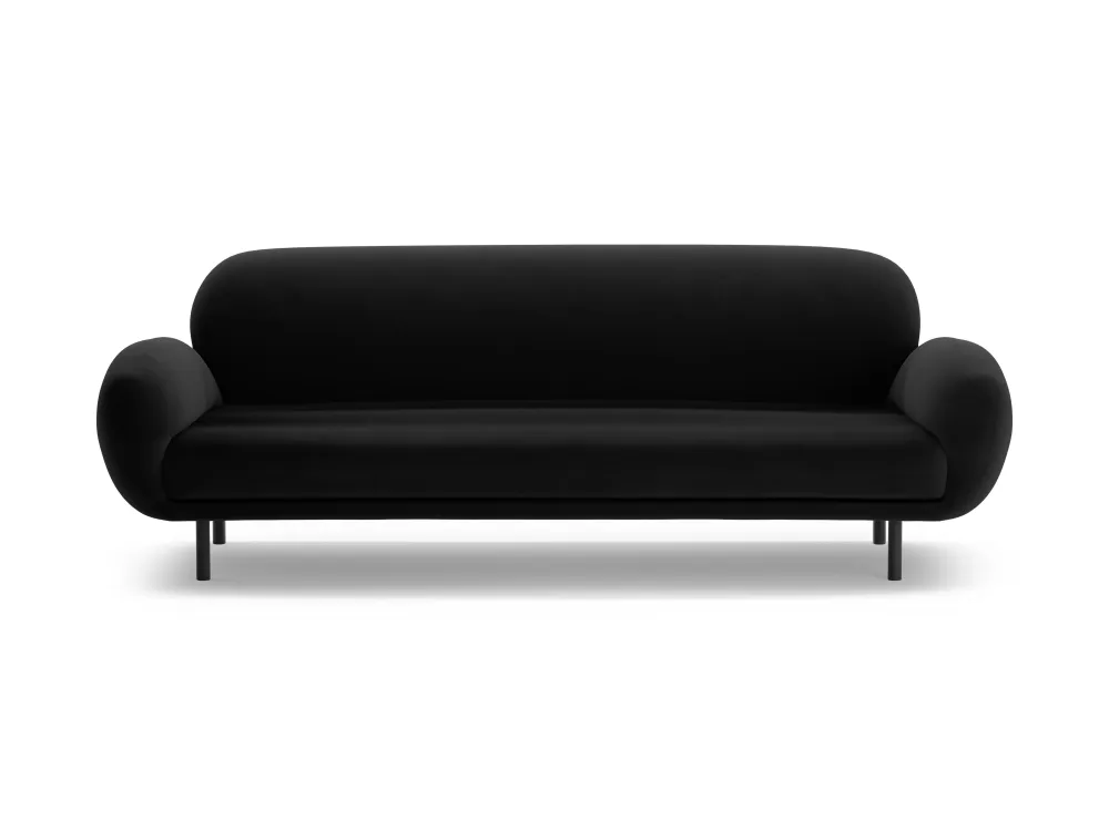 Sofa sametová 3-osobová POPPY černá