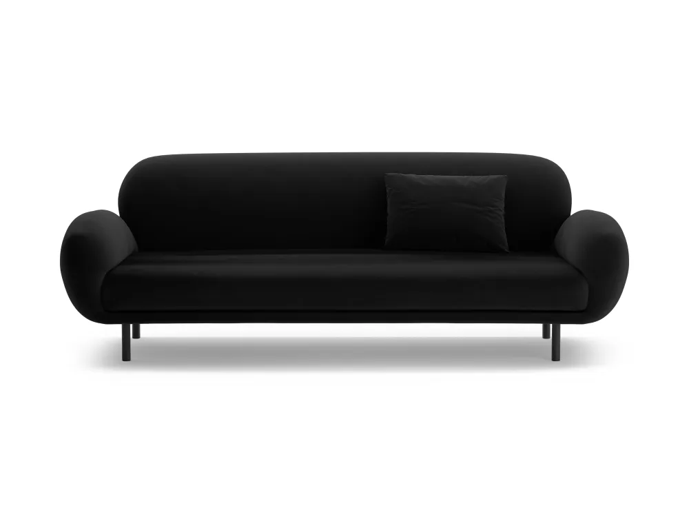 Sofa sametová 3-osobová POPPY černá