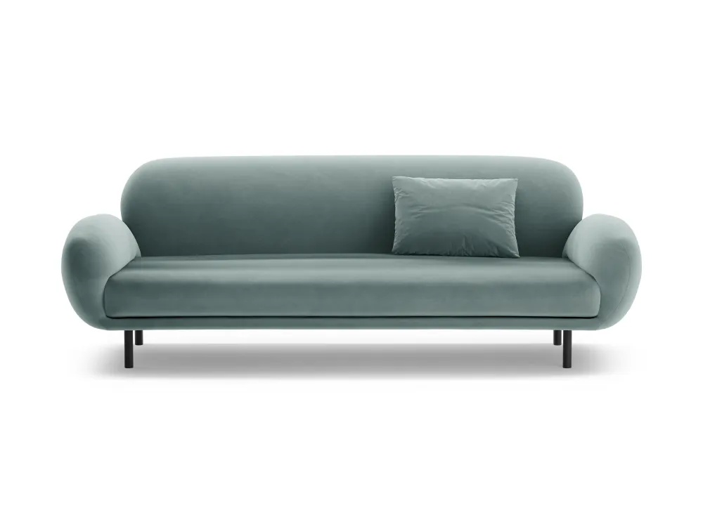 Sofa sametová 3-osobová POPPY jasně modrá