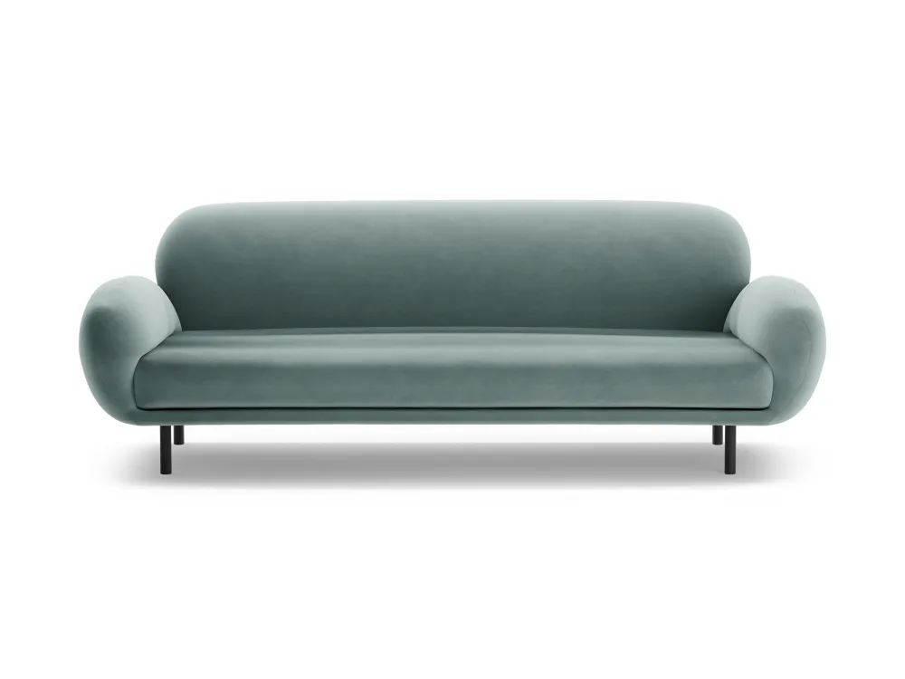 Sofa sametová 3-osobová POPPY jasně modrá