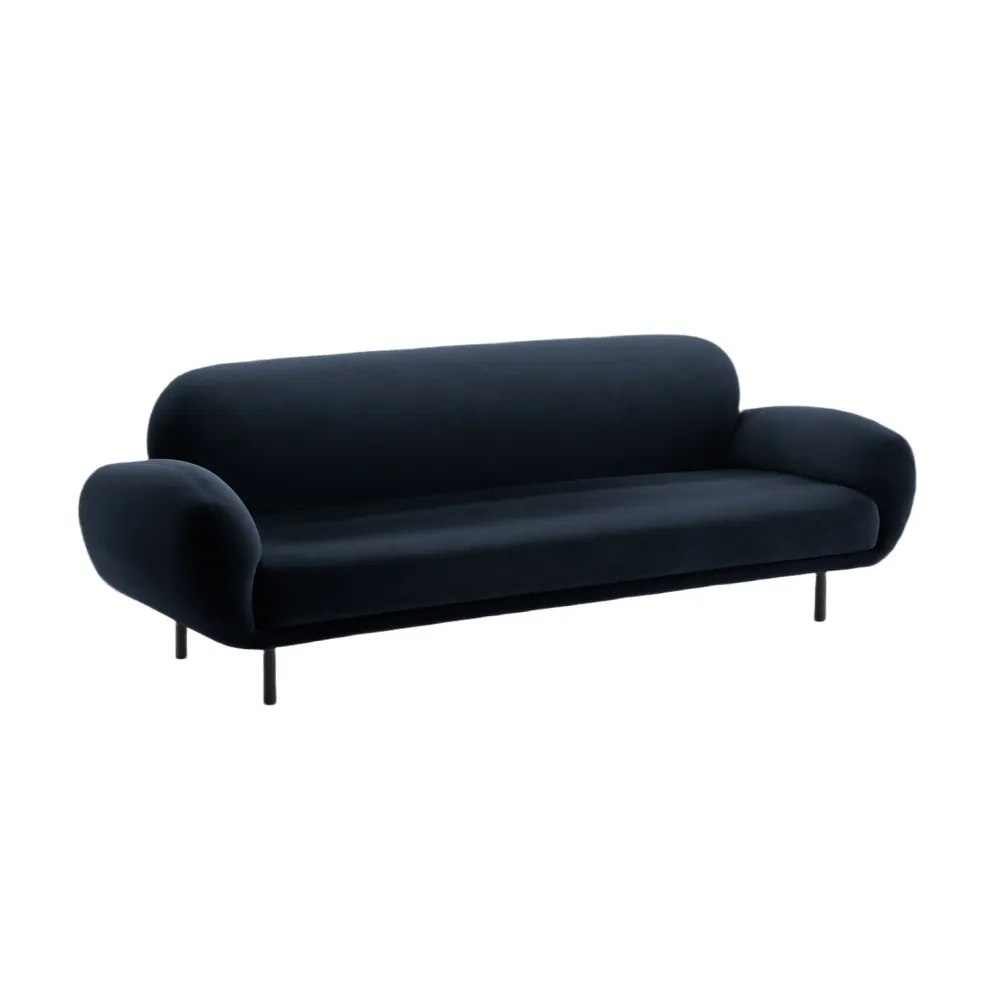 Sofa sametová 3-osobová POPPY královská modrá