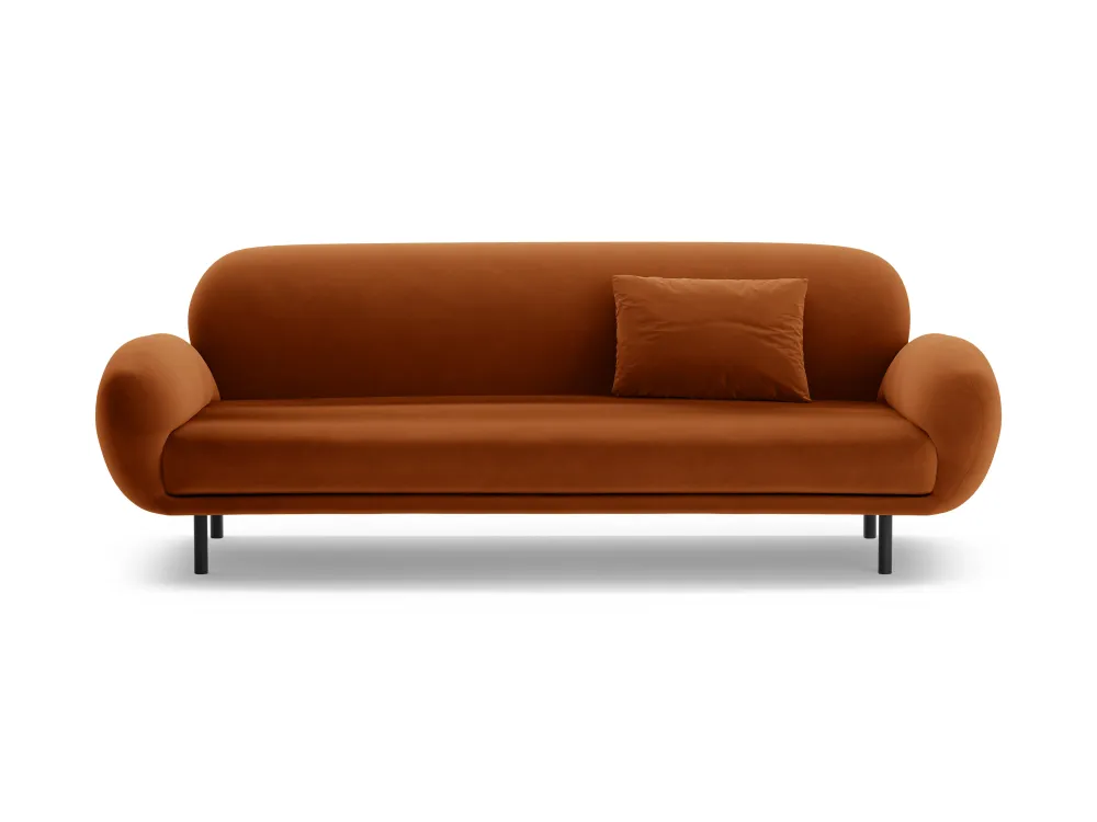 Sofa sametová 3-osobová POPPY terakota