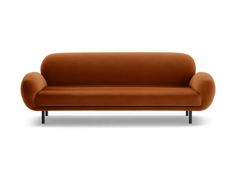 Sofa sametová 3-osobová POPPY terakota