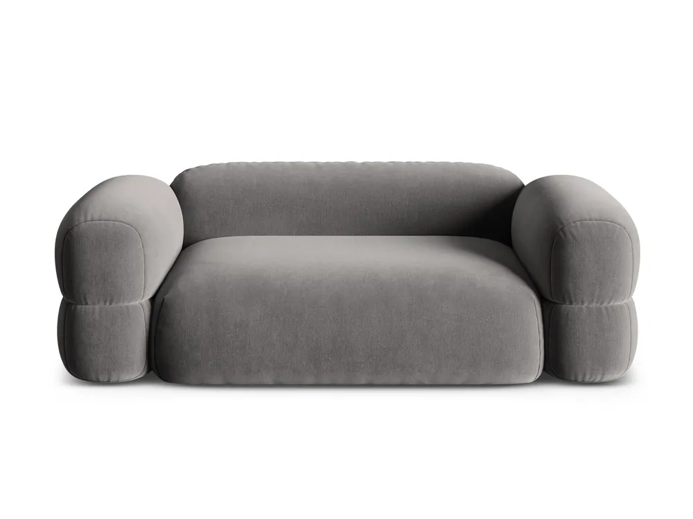 Sofa sametová 3-osobová ROGER šedá