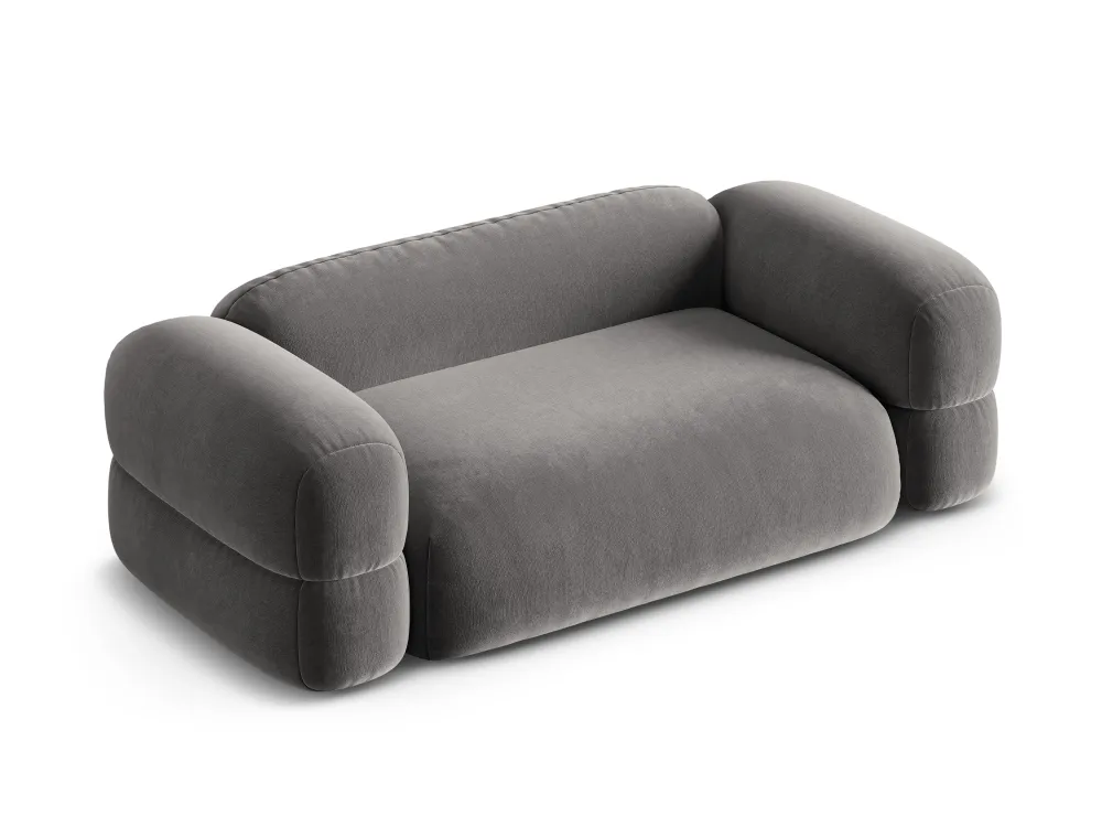 Sofa sametová 3-osobová ROGER šedá