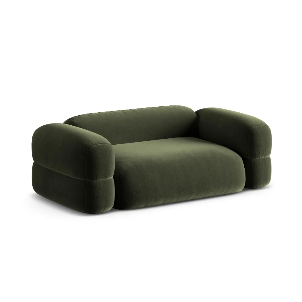 Sofa sametová 3-osobová ROGER olivová
