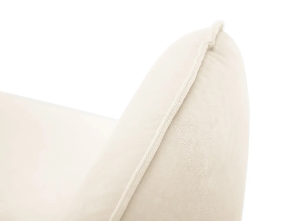 Sofa sametová 3-osobová VIENNA béžová s černým podstavcem