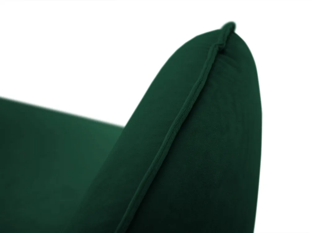 Sofa sametová 3-osobová VIENNA lahvově zelená s černým podstavcem