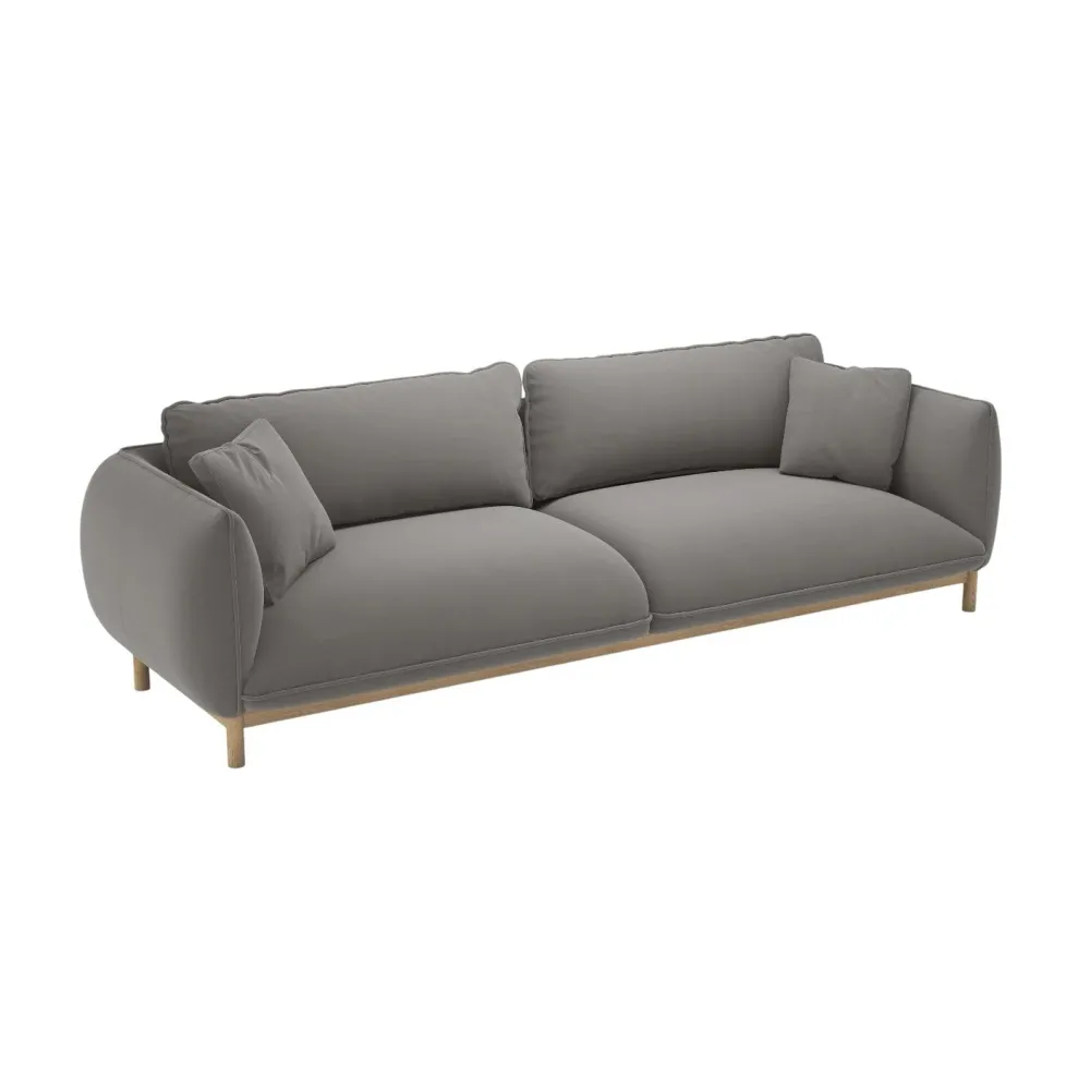 Sofa sametová 4-osobová ADA šedá